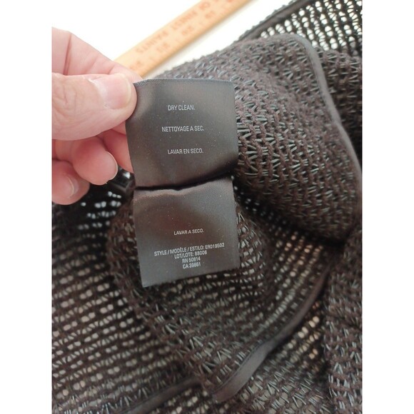 Elie Tahari open weave wide cowlneck top blouse M sheer mesh minimalist Lagenloo - Picture 8 of 10